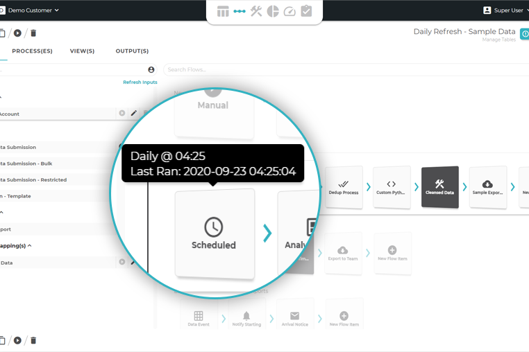 A screenshot of how to schedule with Minitab Workspace