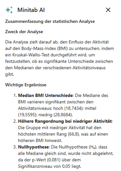 Minitab Statistical Software KI
